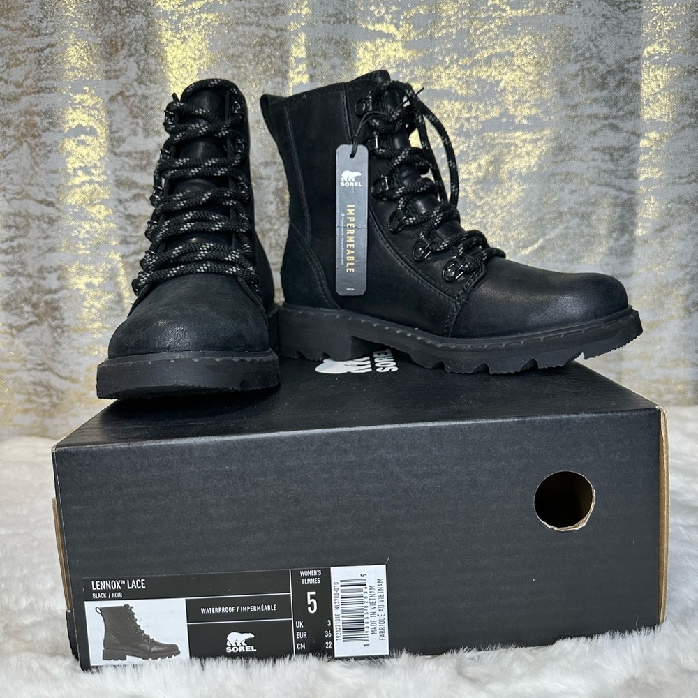 Sorel Black Lace Up Boots